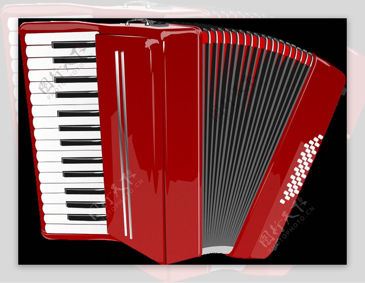 红色漂亮手风琴免抠png透明素材