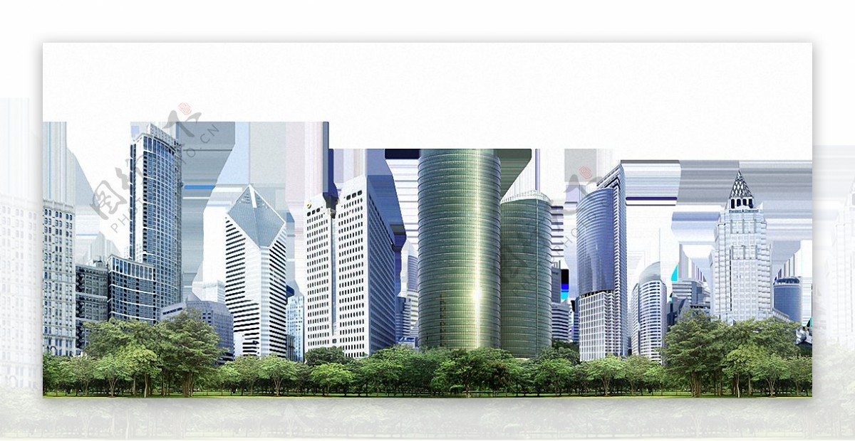 漂亮城市高楼免抠png透明图层素材