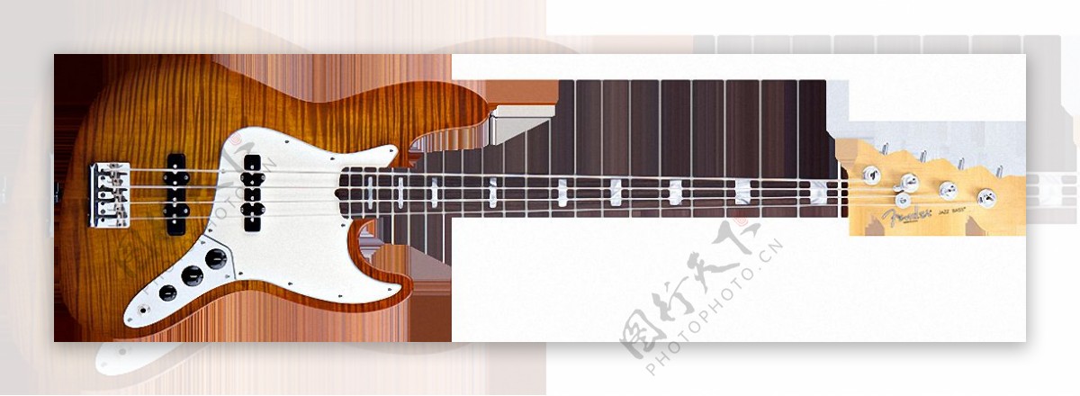 棕色低音电吉他免抠png透明图层素材