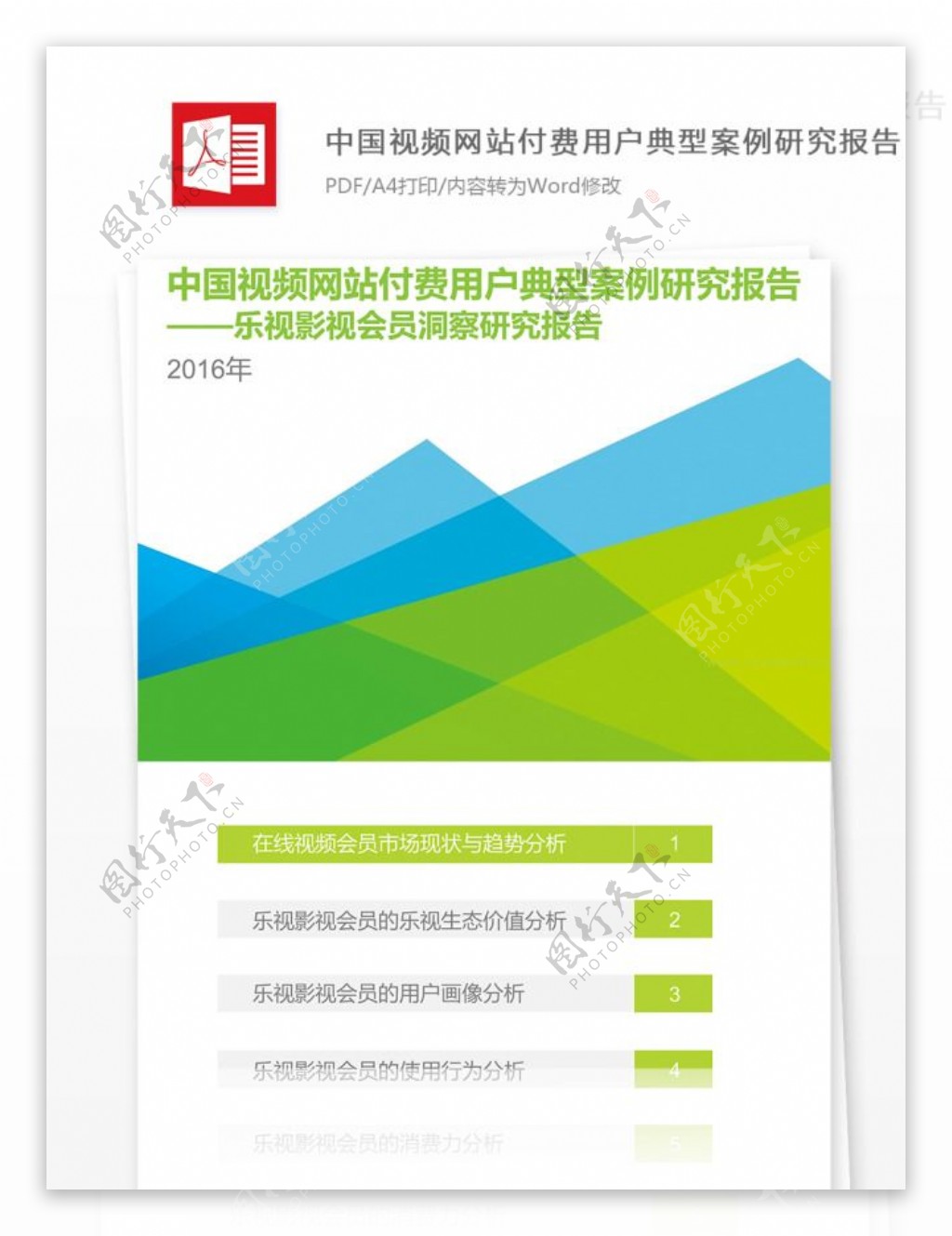 2016年中国视频网站付费用户研究报告
