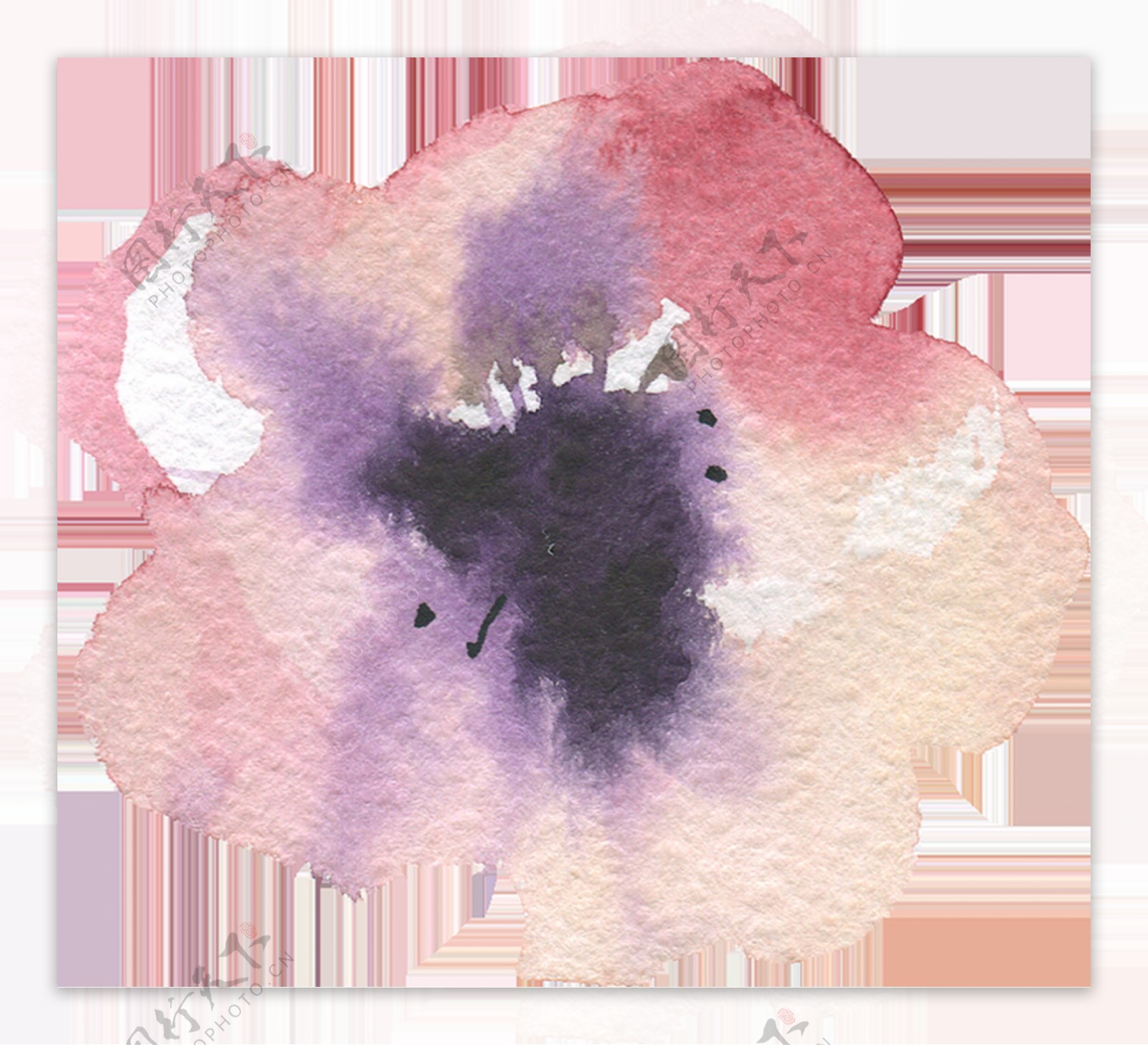 艺术涂鸦樱花卡通水彩透明素材