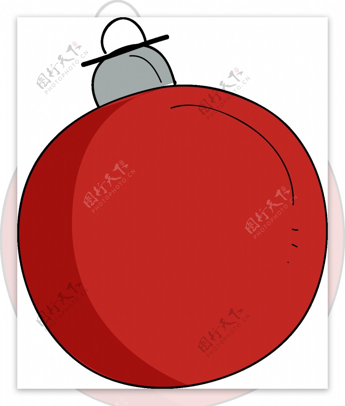 卡通圣诞红色铃铛装饰元素
