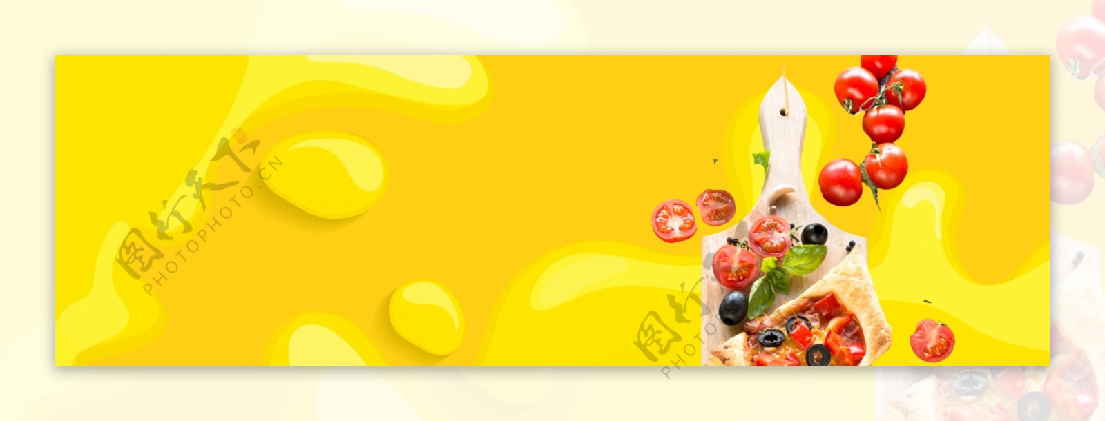 黄色柠檬鲜艳水果banner背景