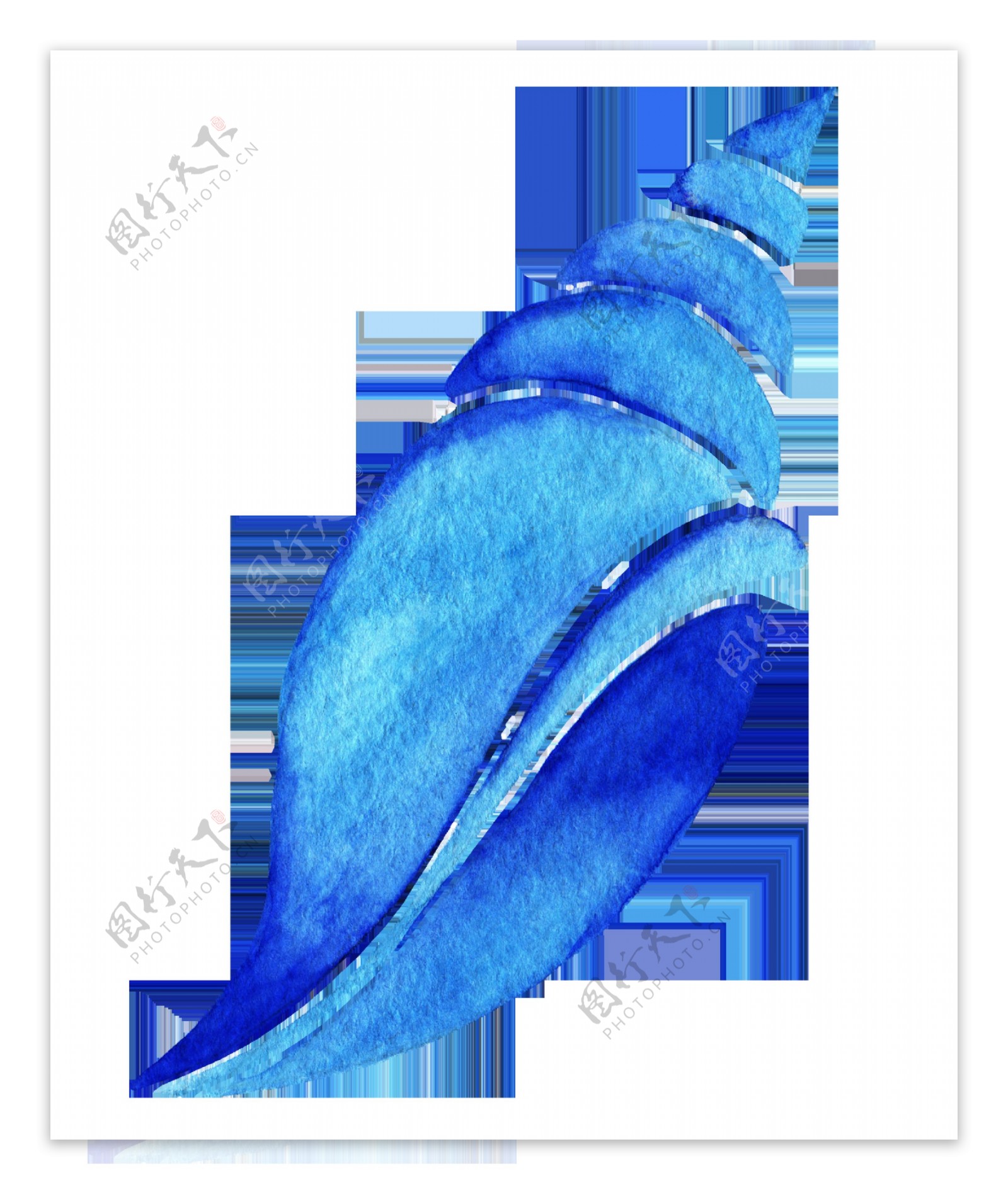 碧蓝海螺卡通透明素材