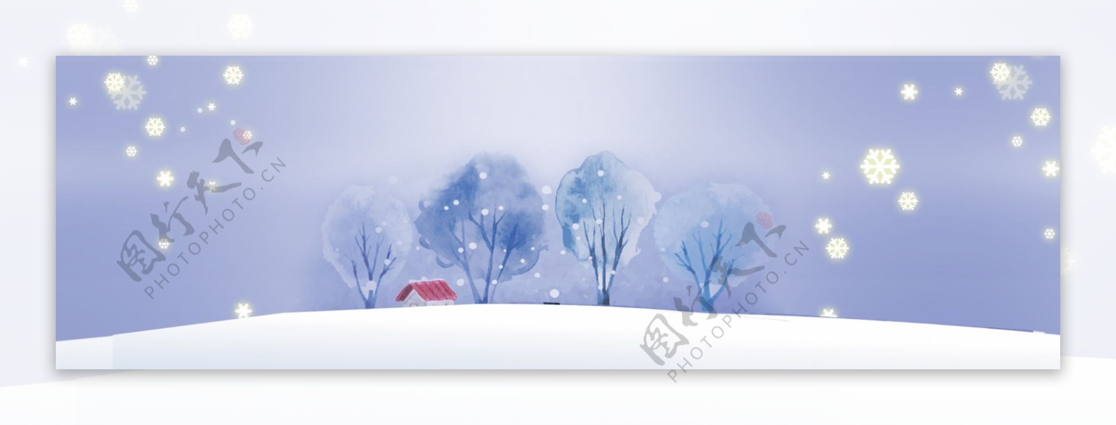 冬季雪地风景banner背景