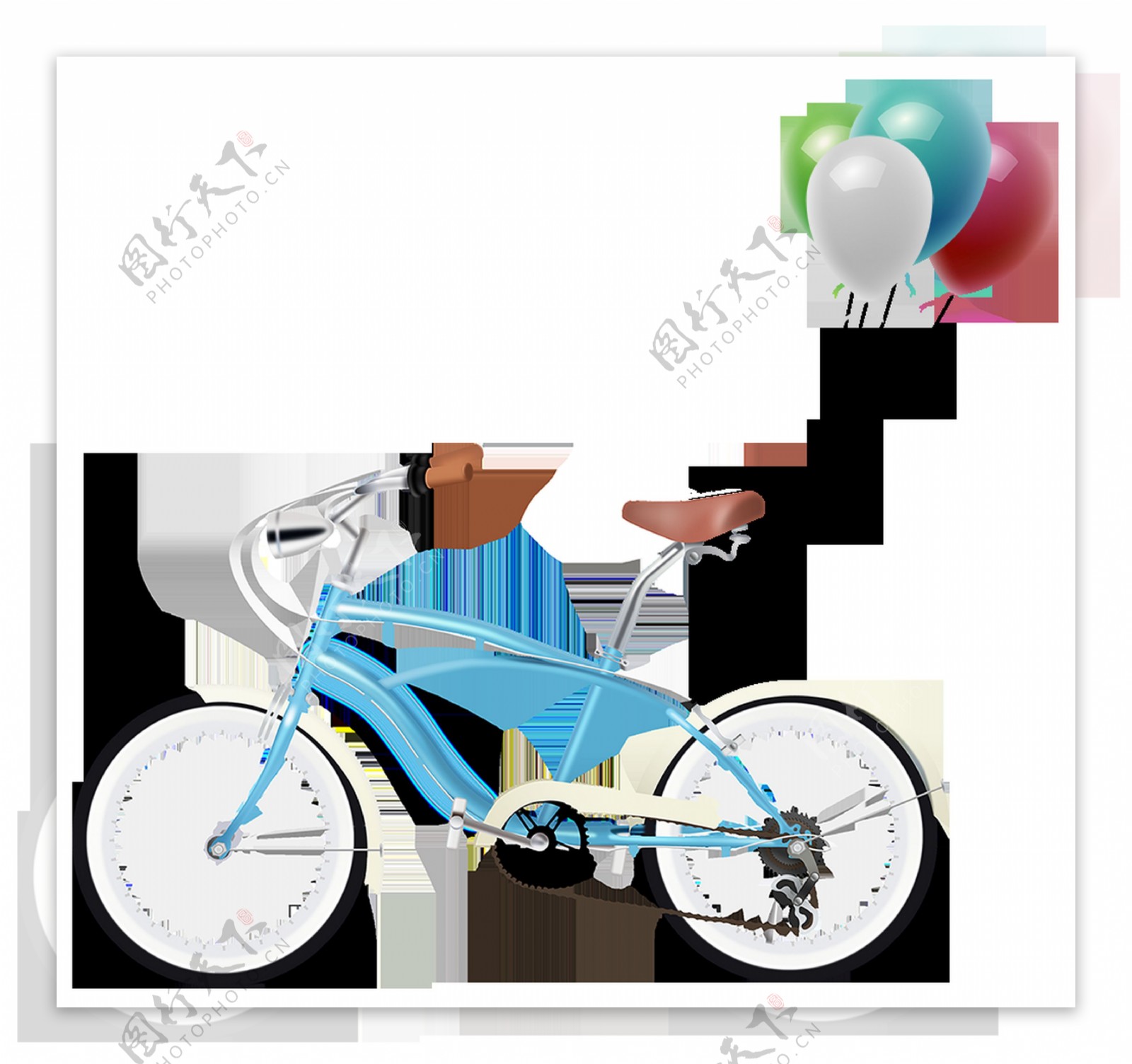 儿童自行车卡通透明素材