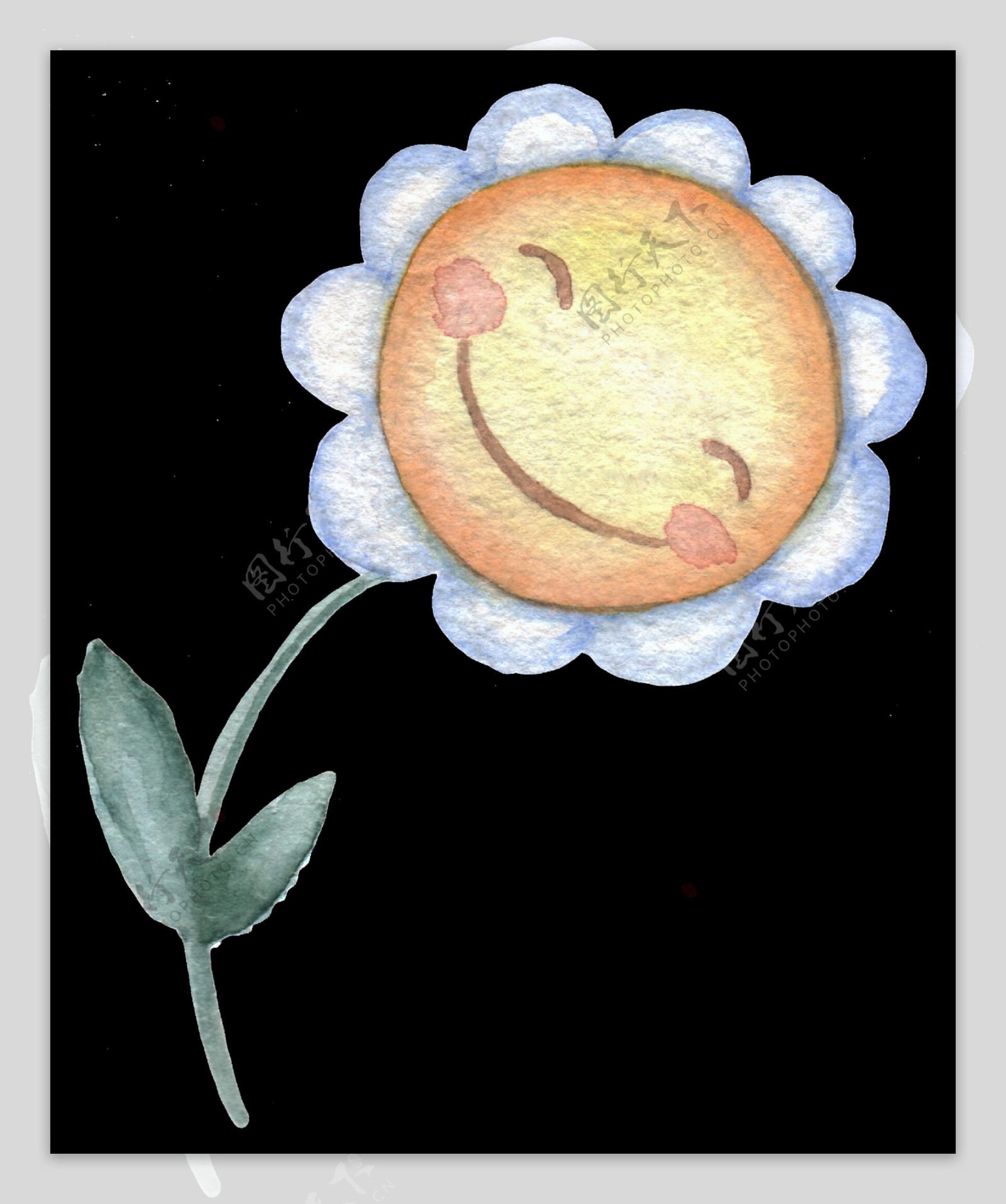 豌豆太阳花透明装饰素材
