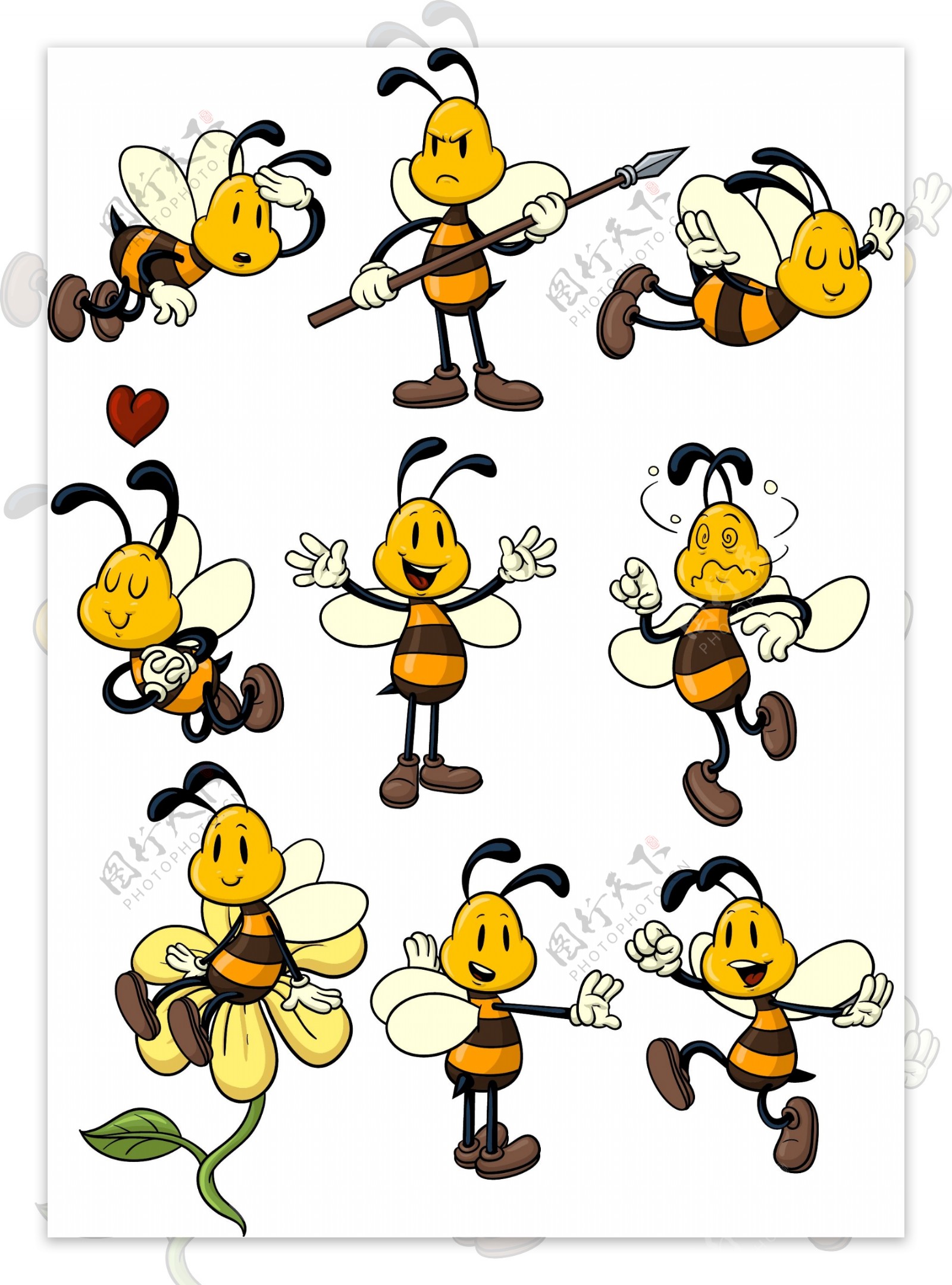 卡通蜜蜂矢量素材