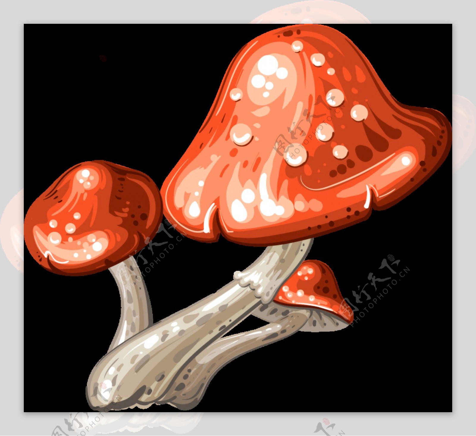 手绘抽象蘑菇元素