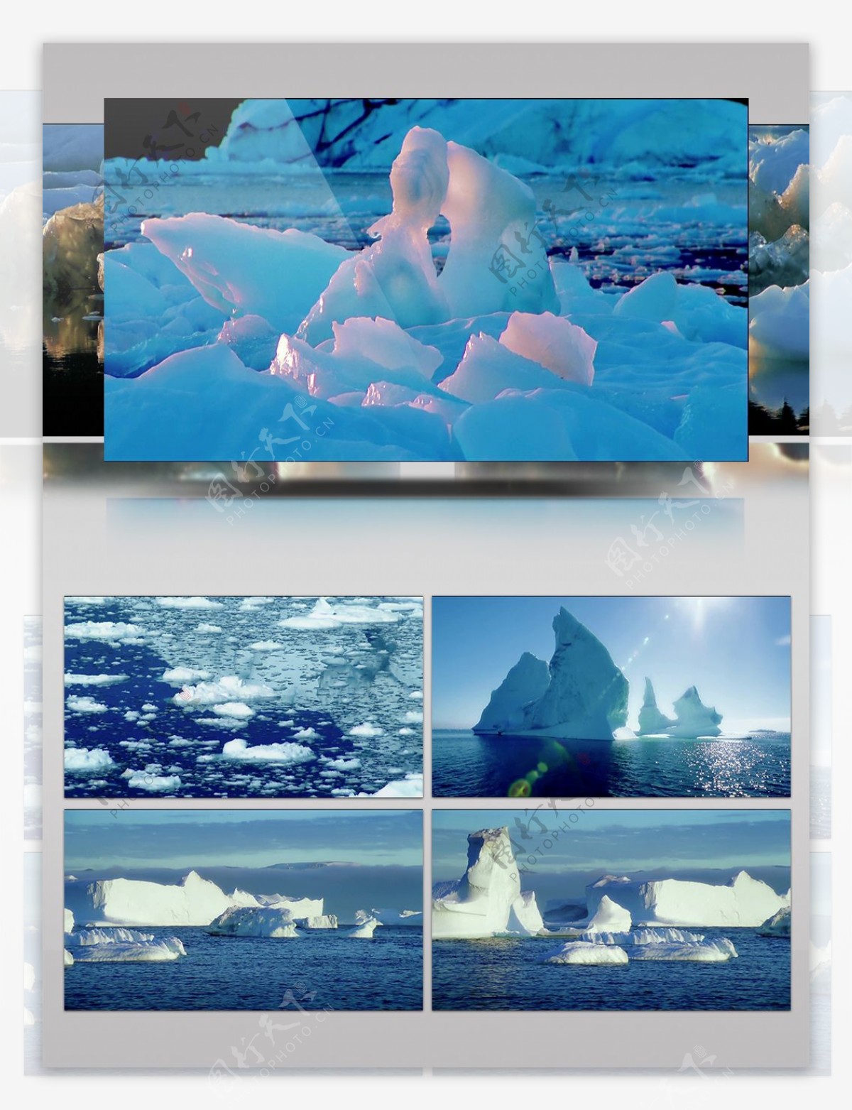 南极冰山冰雪覆盖自然界冰雪美景