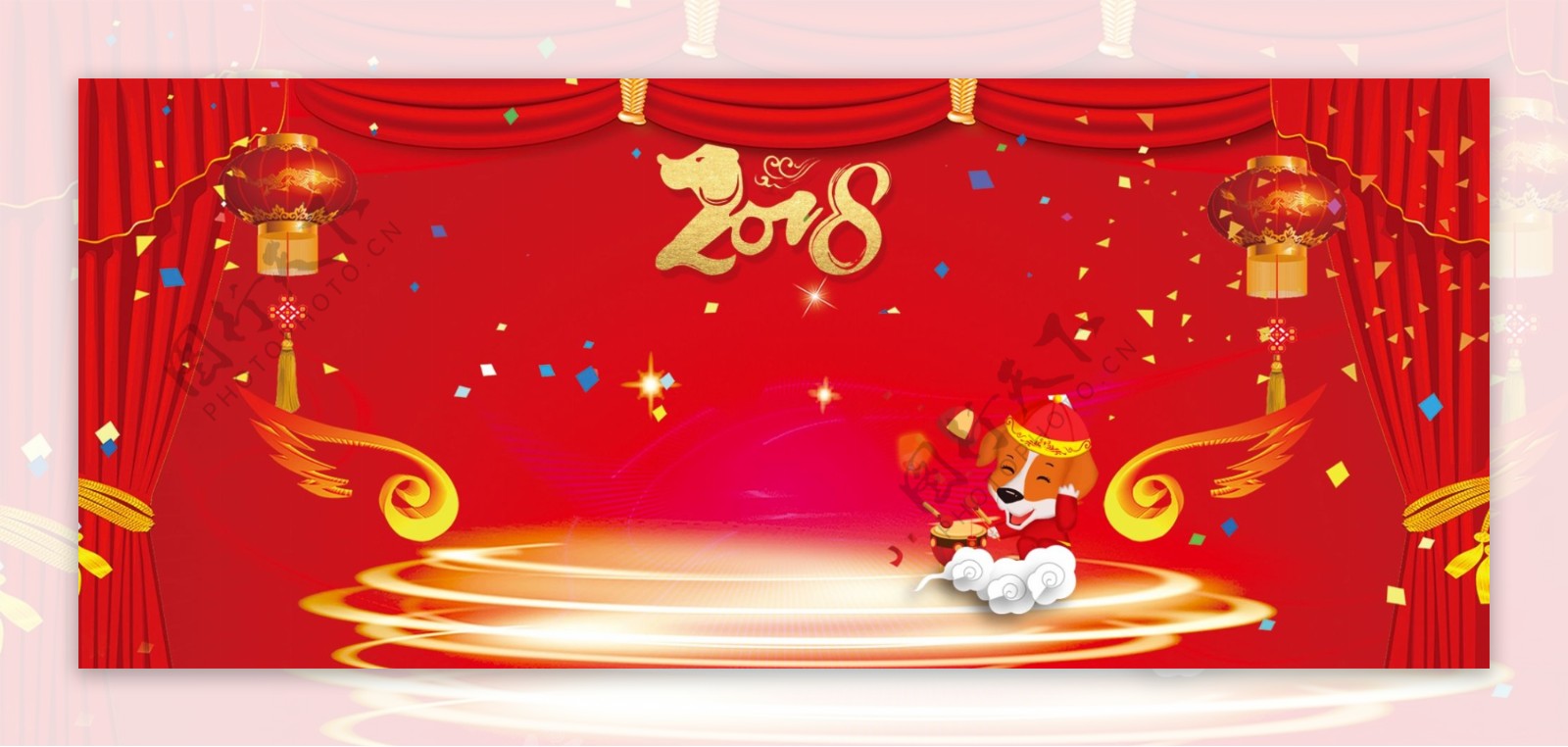 红色喜庆2018海报设计