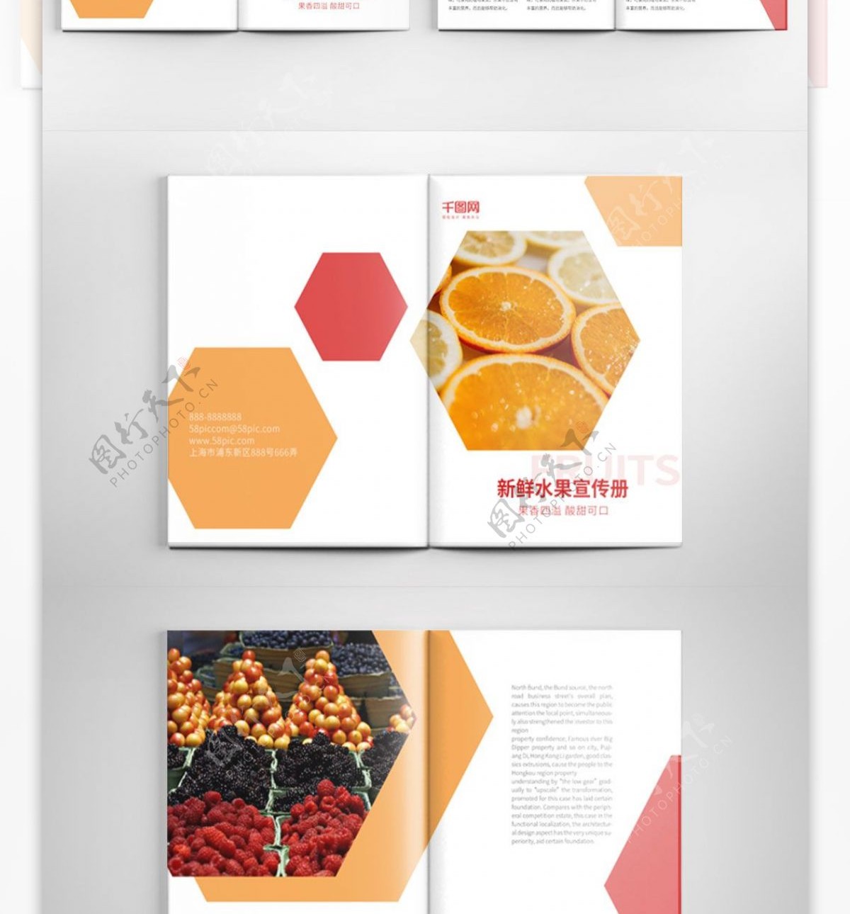 简约新鲜水果宣传画册设计PSD模板