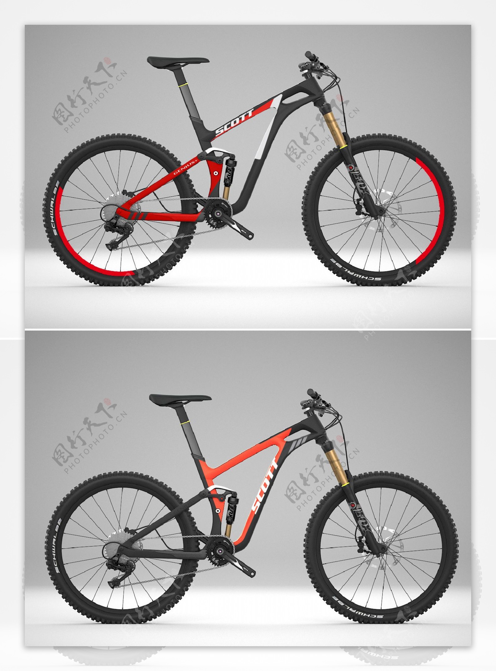 简洁山地自行车3D建模及渲染设计