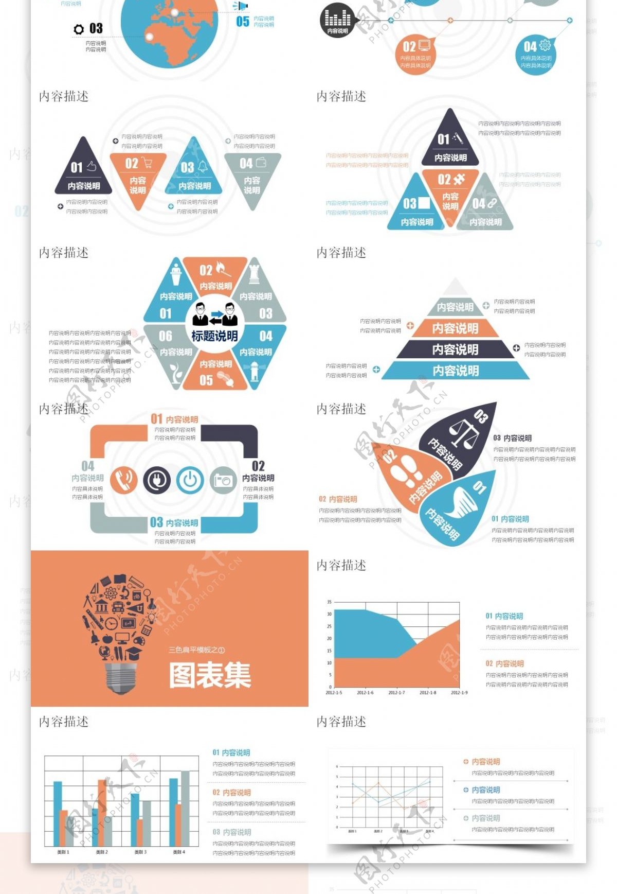 简约风多图表品牌介绍PPT