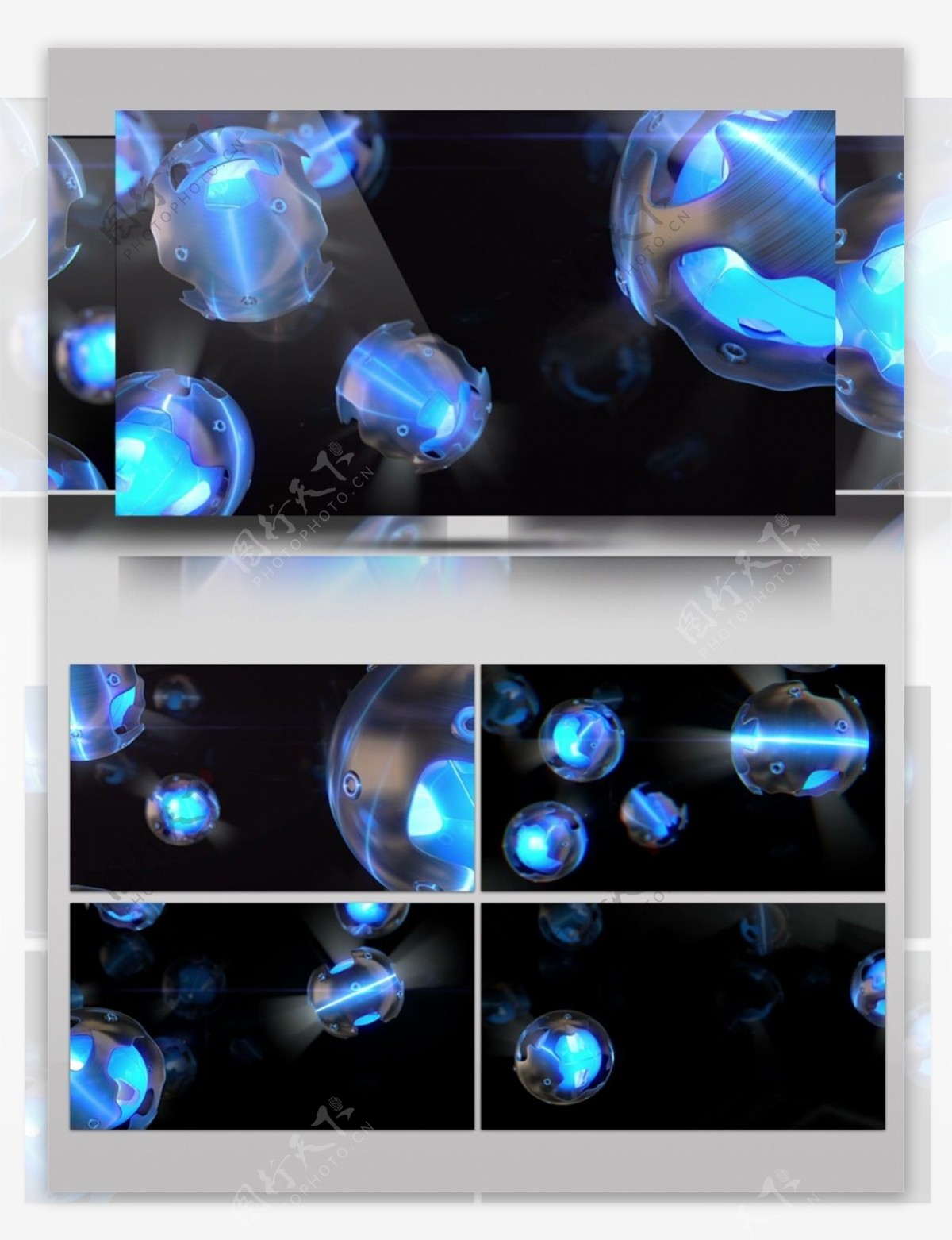蓝色光环气泡高清视频素材