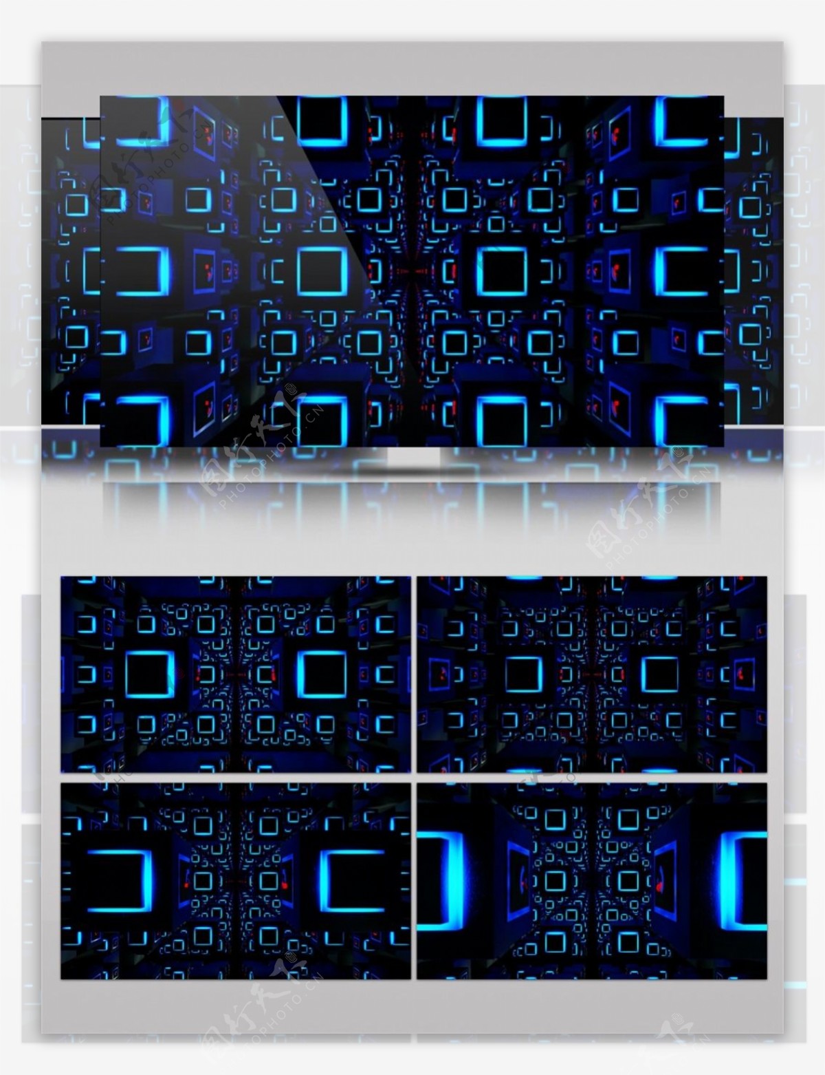 蓝光科技方块视频素材