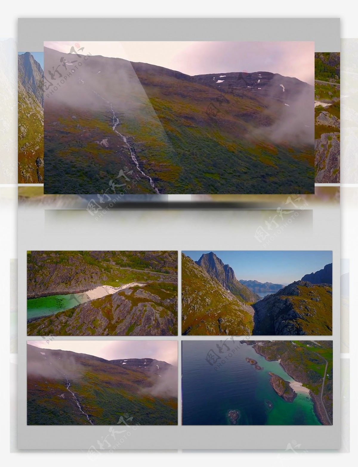 大自然山脉湖泊实拍视频素材