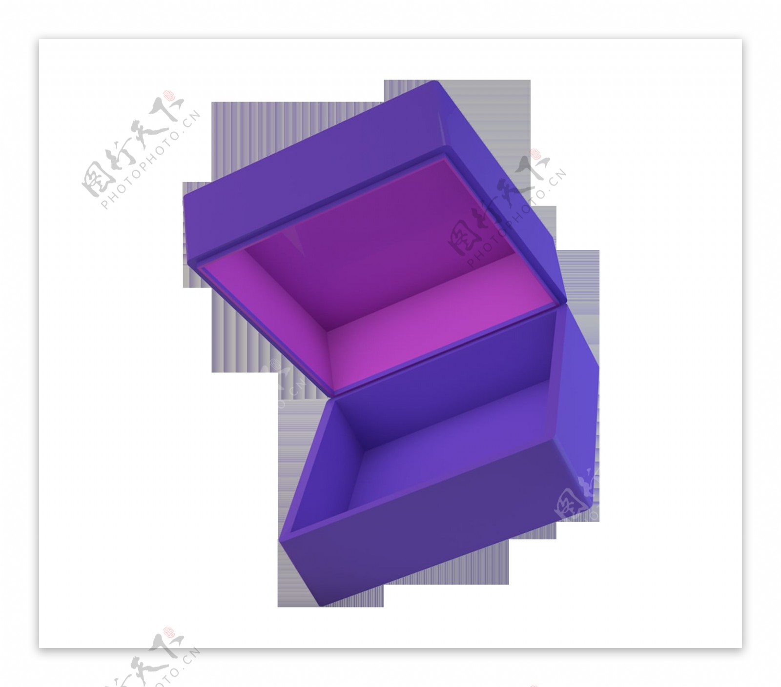 紫色礼物盒png元素