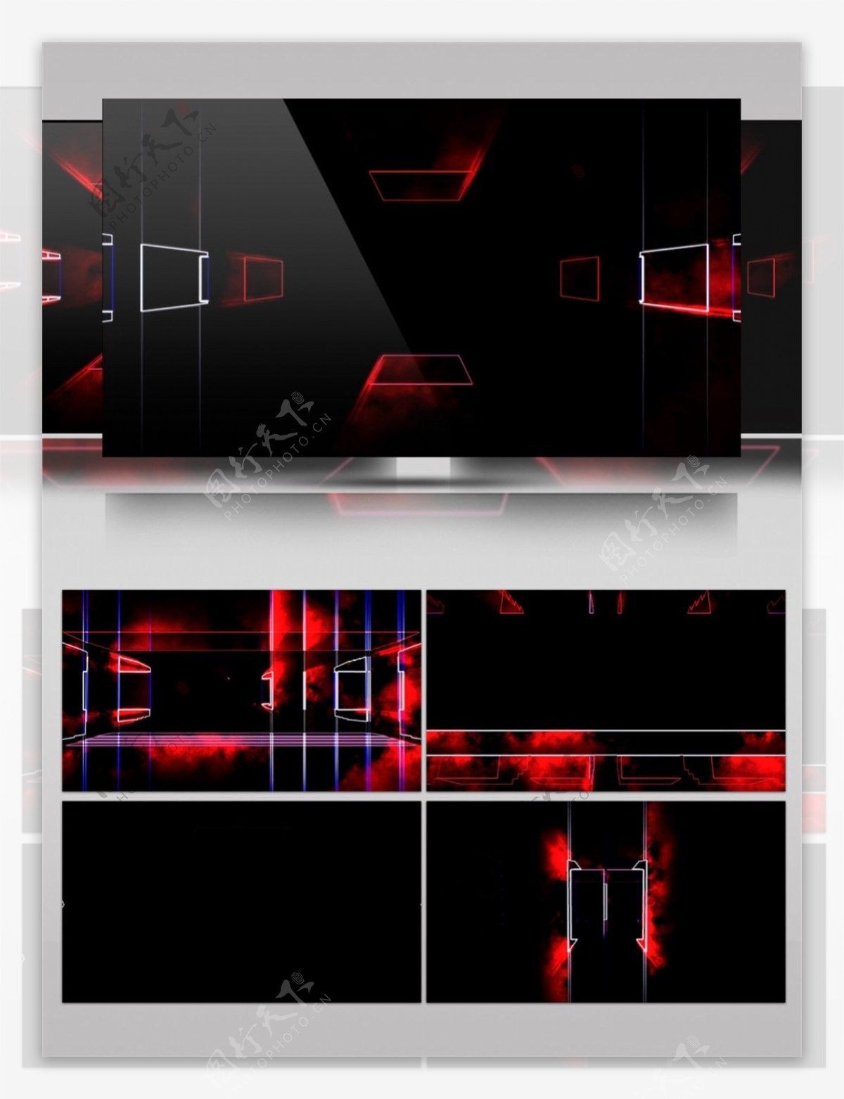 红光动感方块动态视频素材