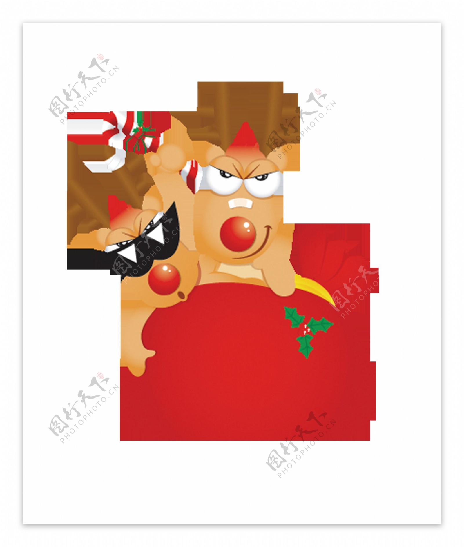 卡通圣诞麋鹿红包png元素