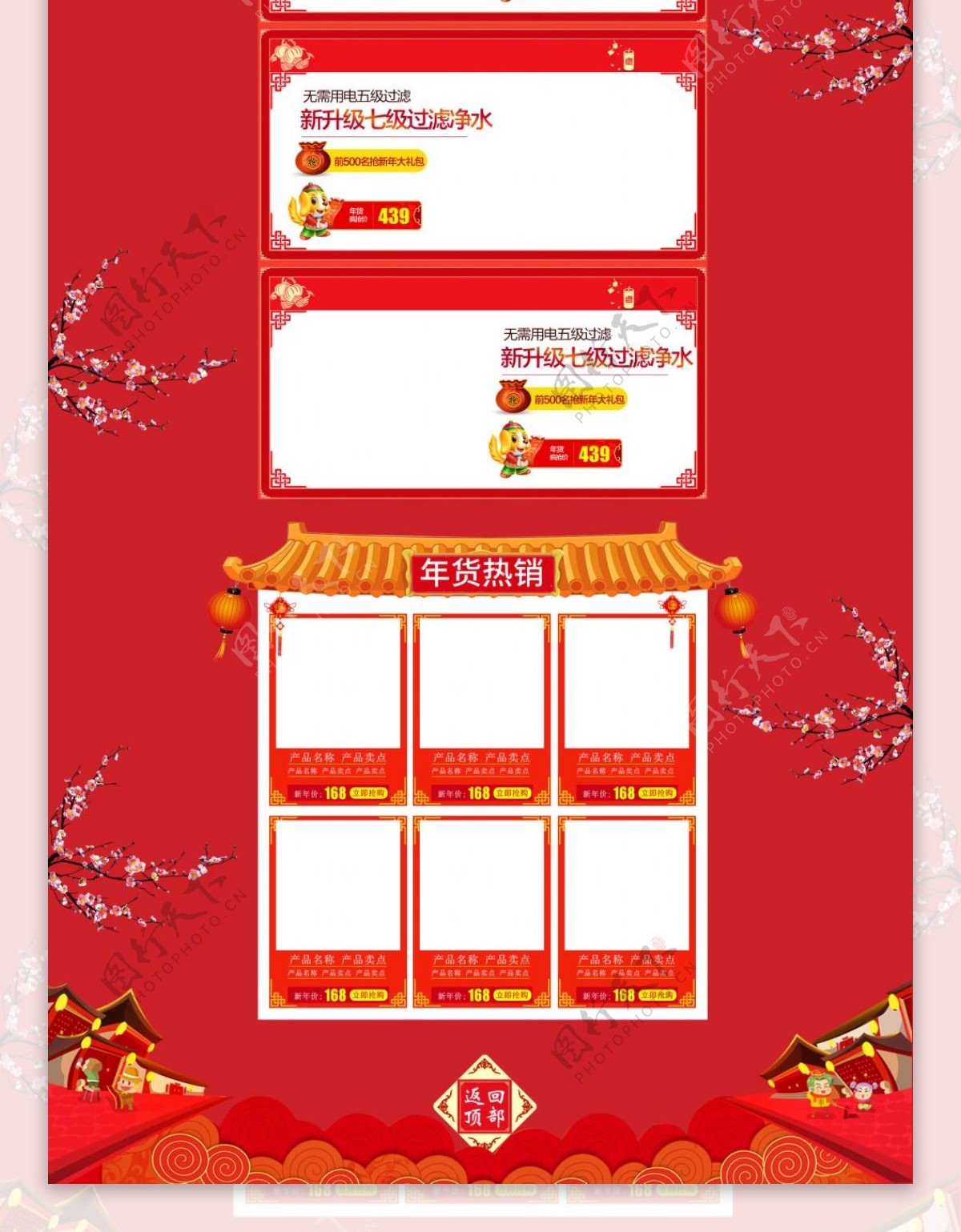 天猫贺岁狂欢新春年货节首页通过模板