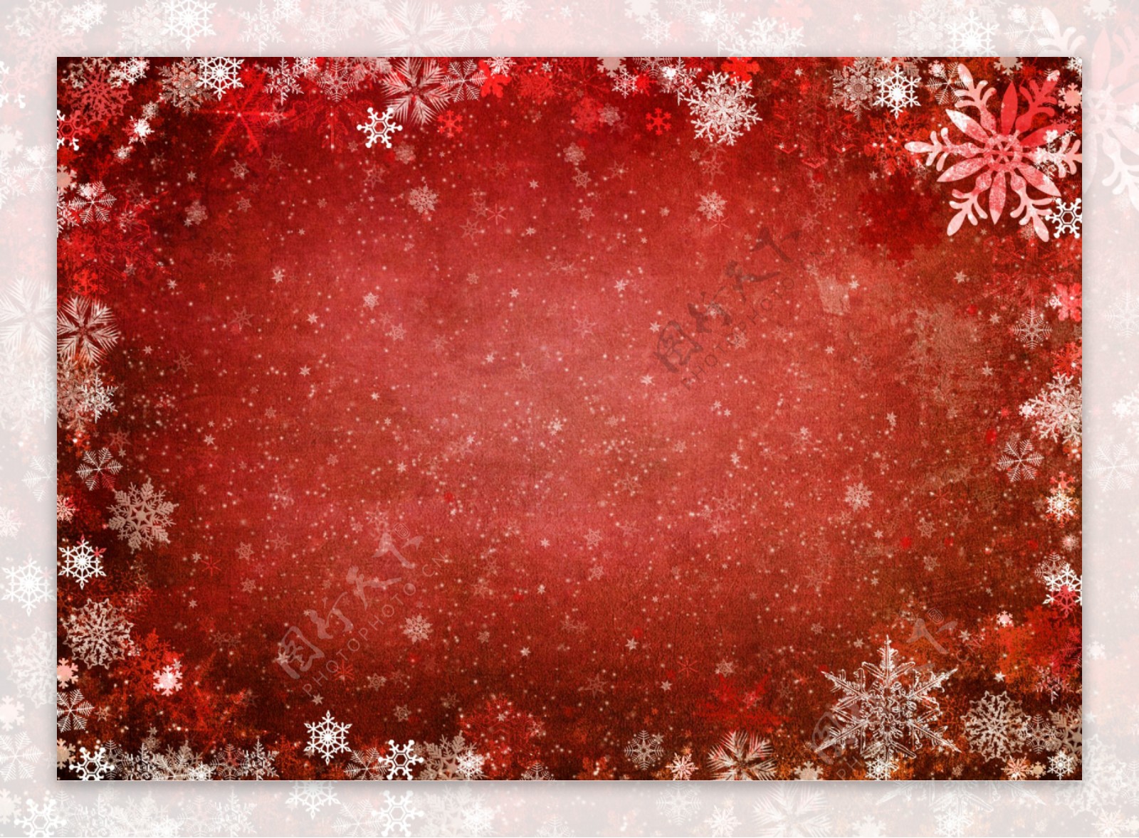 冬季雪花淡红背景图