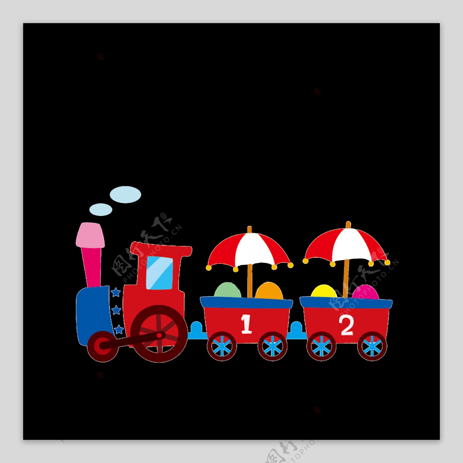 小火车玩具免抠PNG透明背景