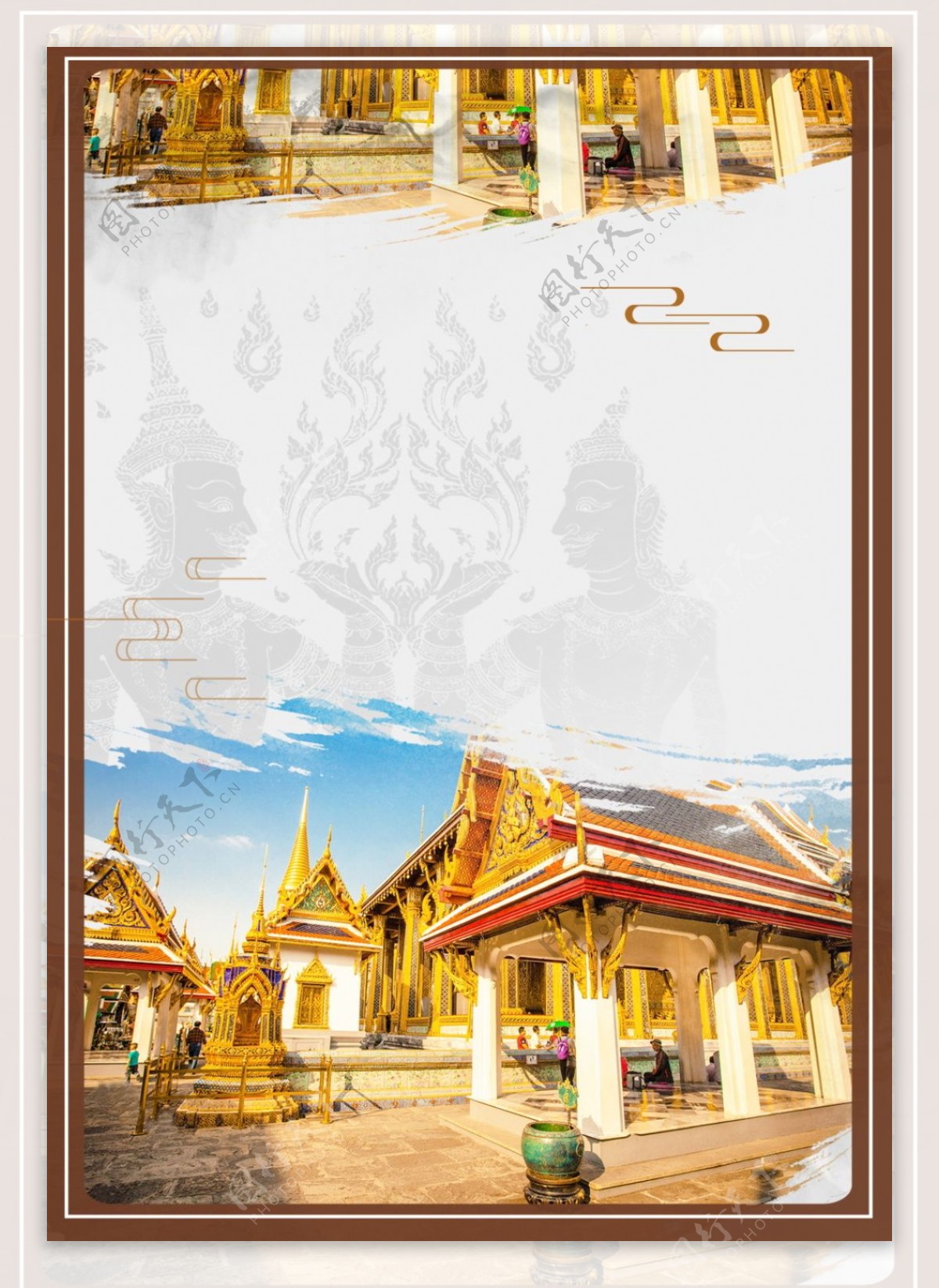 个性泰国皇宫海报背景模板设计