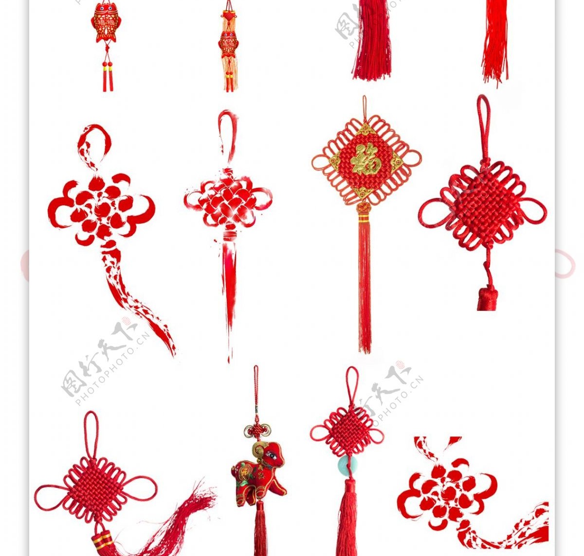 红色新年中国结元素设计