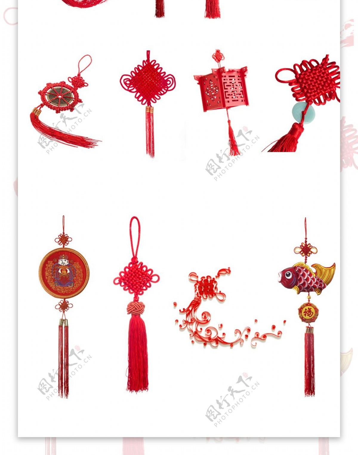 红色新年中国结元素设计