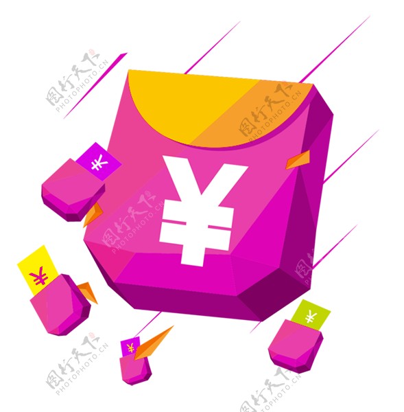 紫色红包元素设计图