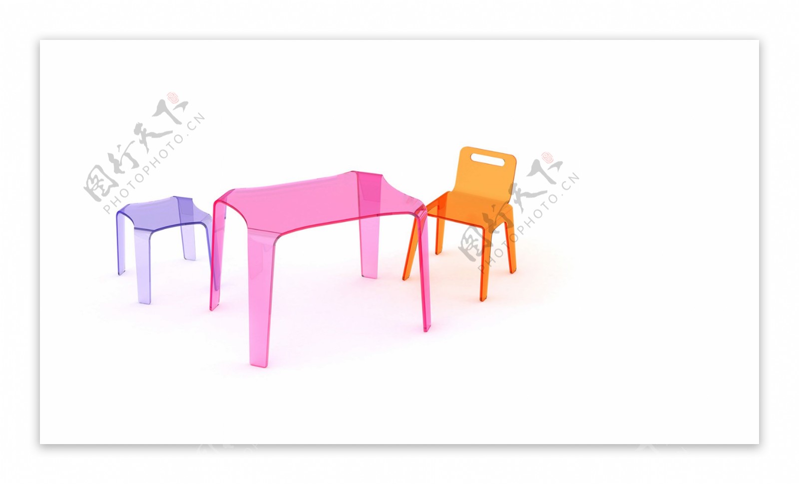 透明的可爱的桌椅jpg素材