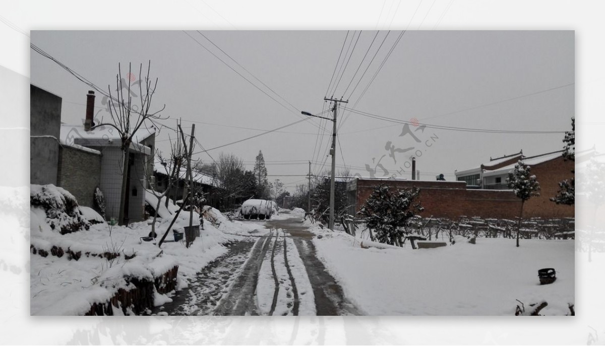 乡村雪景