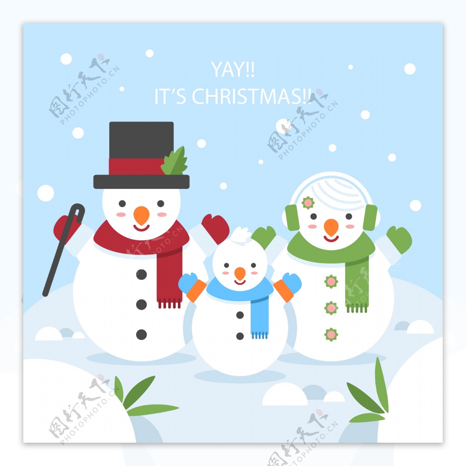圣诞装饰雪人素材