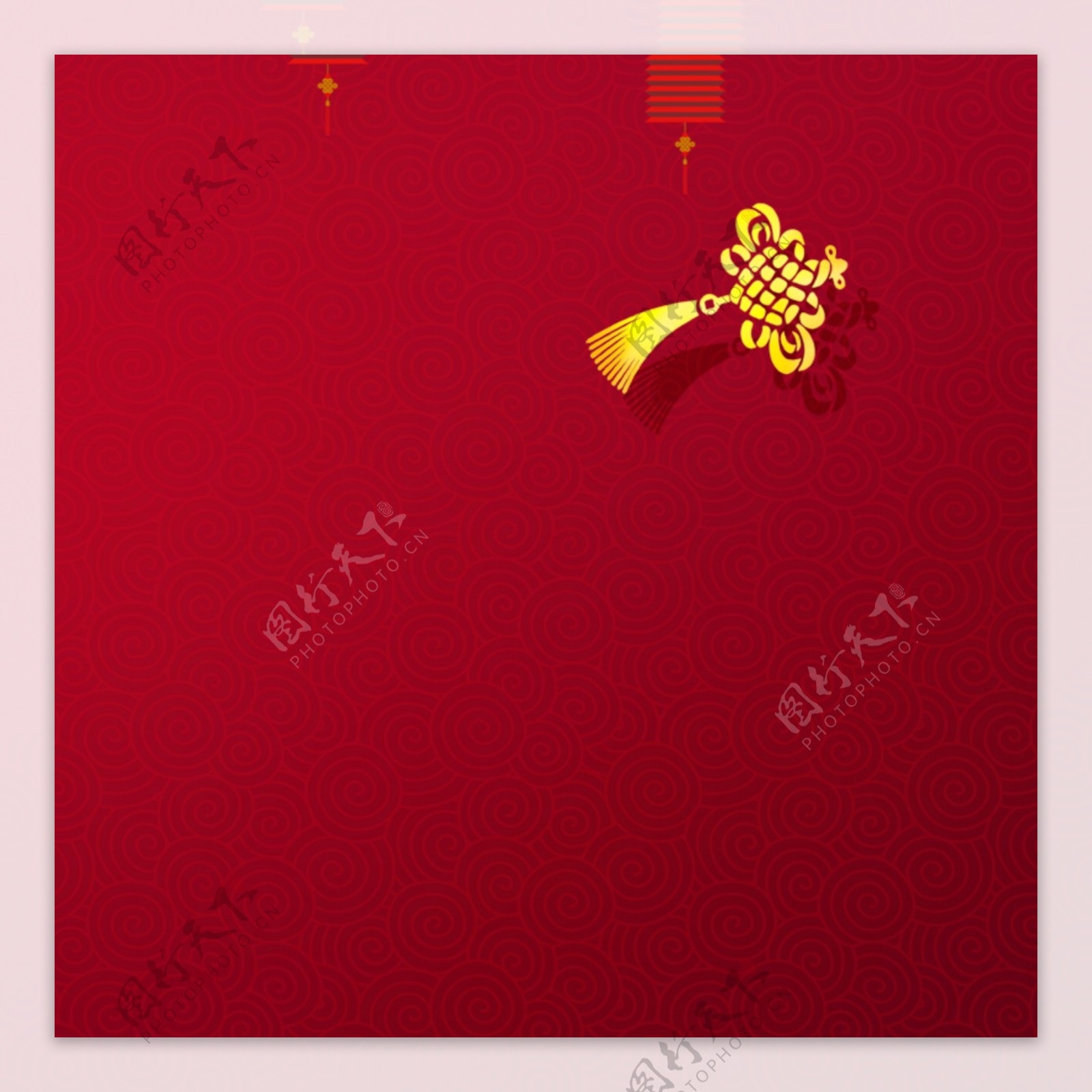 红色中国结新年主图设计
