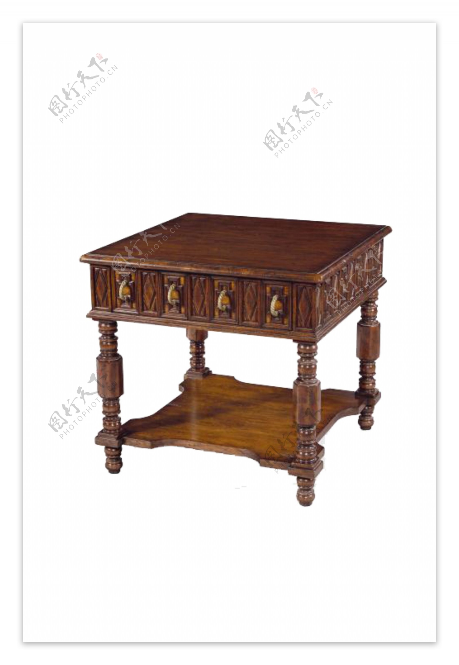 复古奢华木质方形桌子设计
