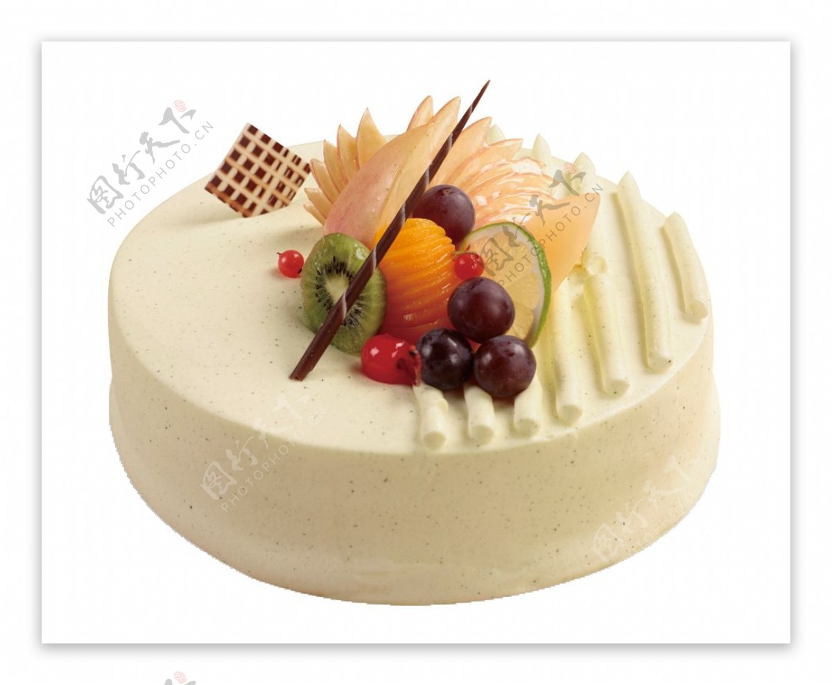 白色水果蛋糕素材