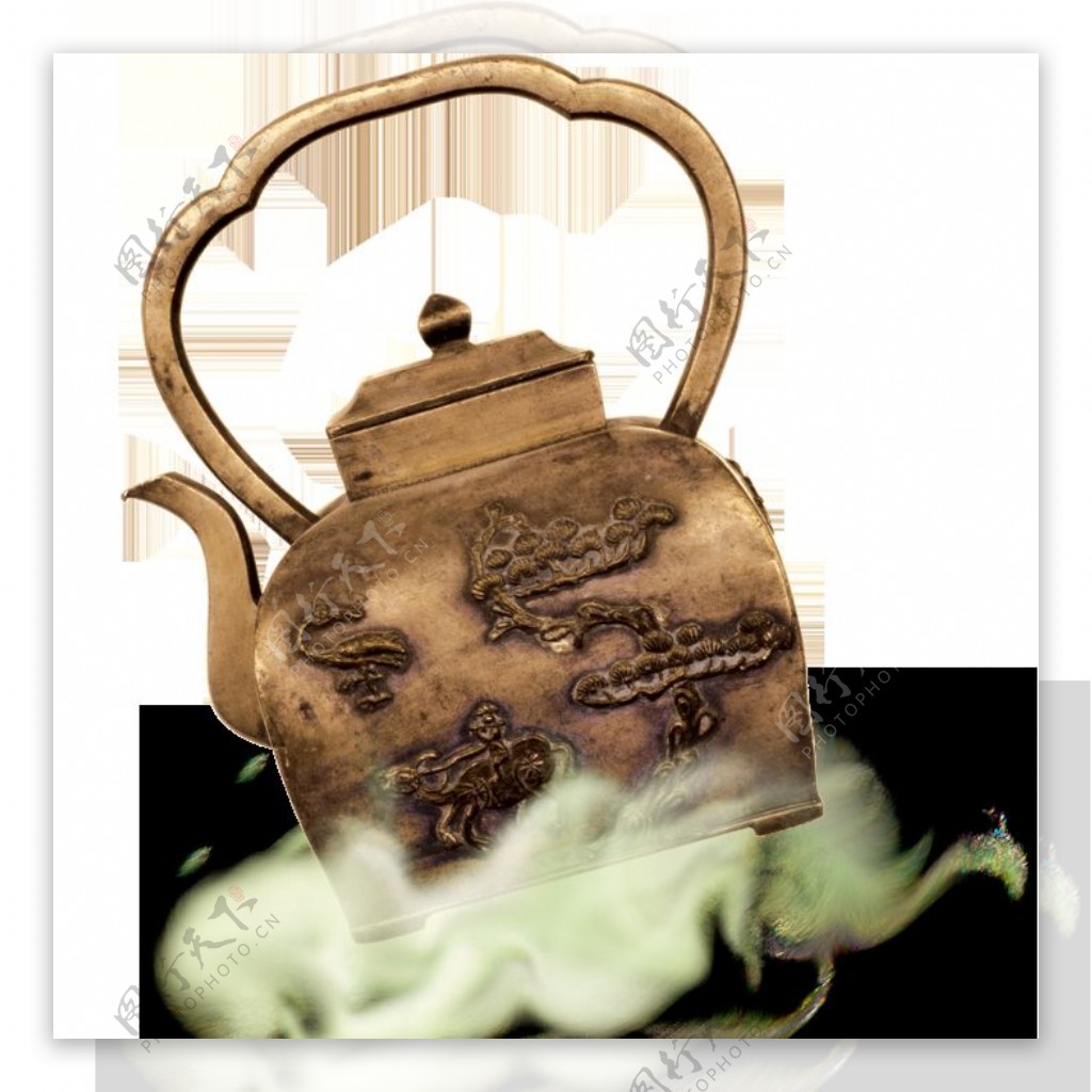 古雅木制茶壶产品实物
