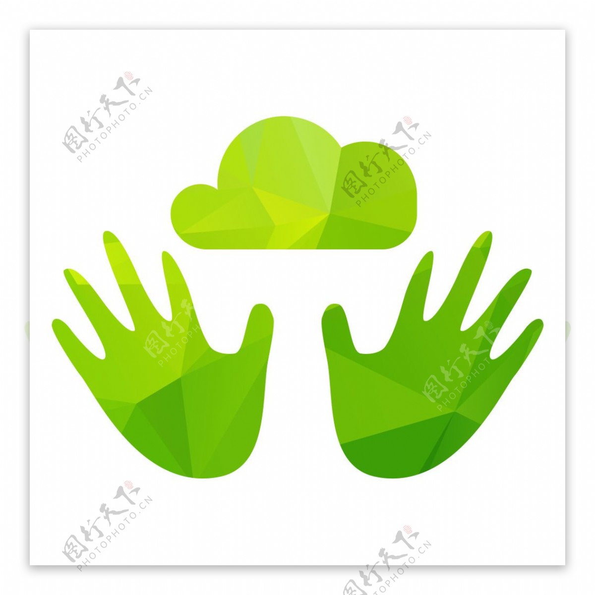生态洁净的空气标志绿色图标