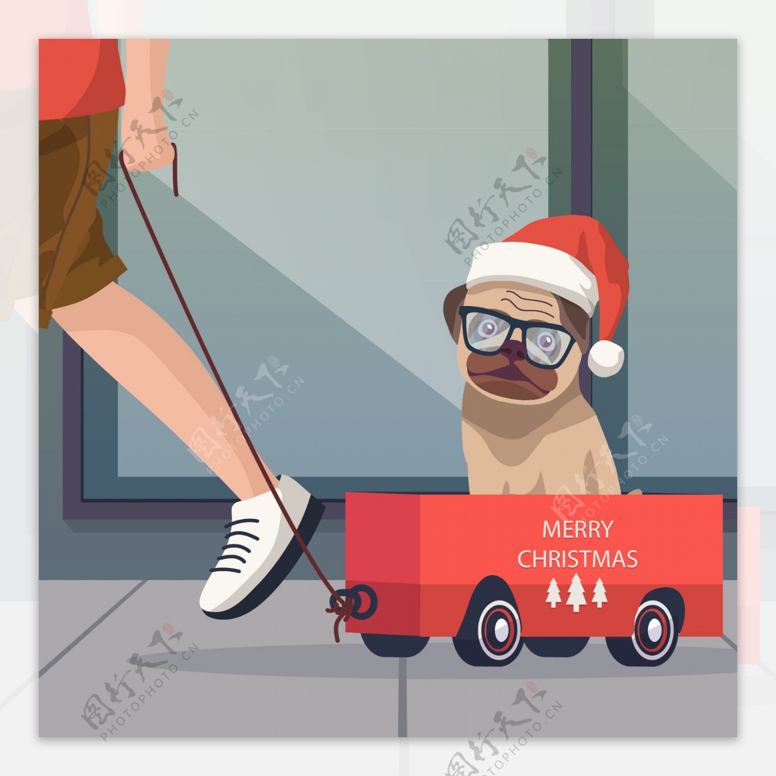 电车上的圣诞哈巴狗