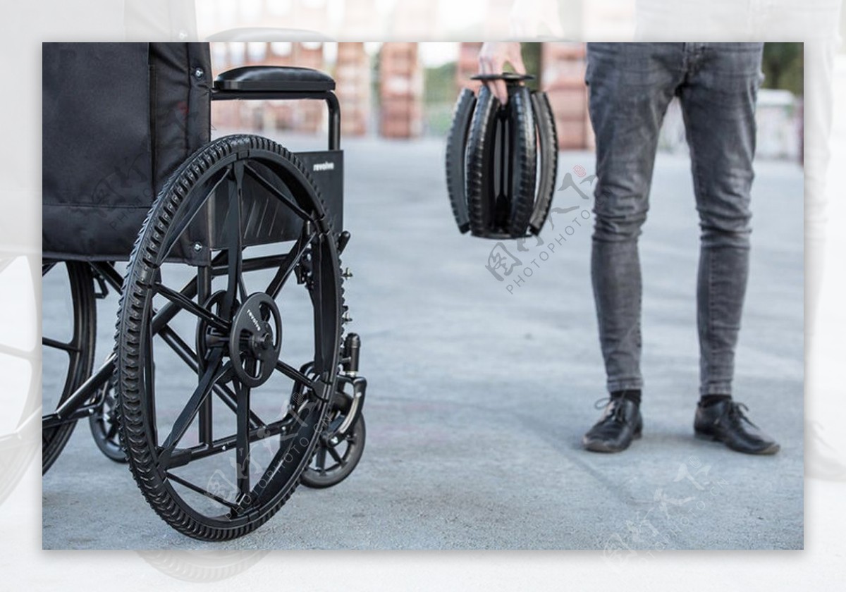 创意可以收缩的轮椅轮胎jpg素材
