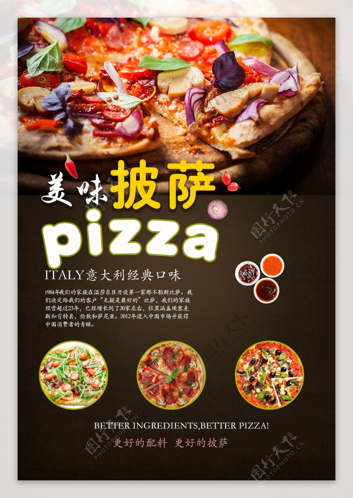 pizza美食宣传海报