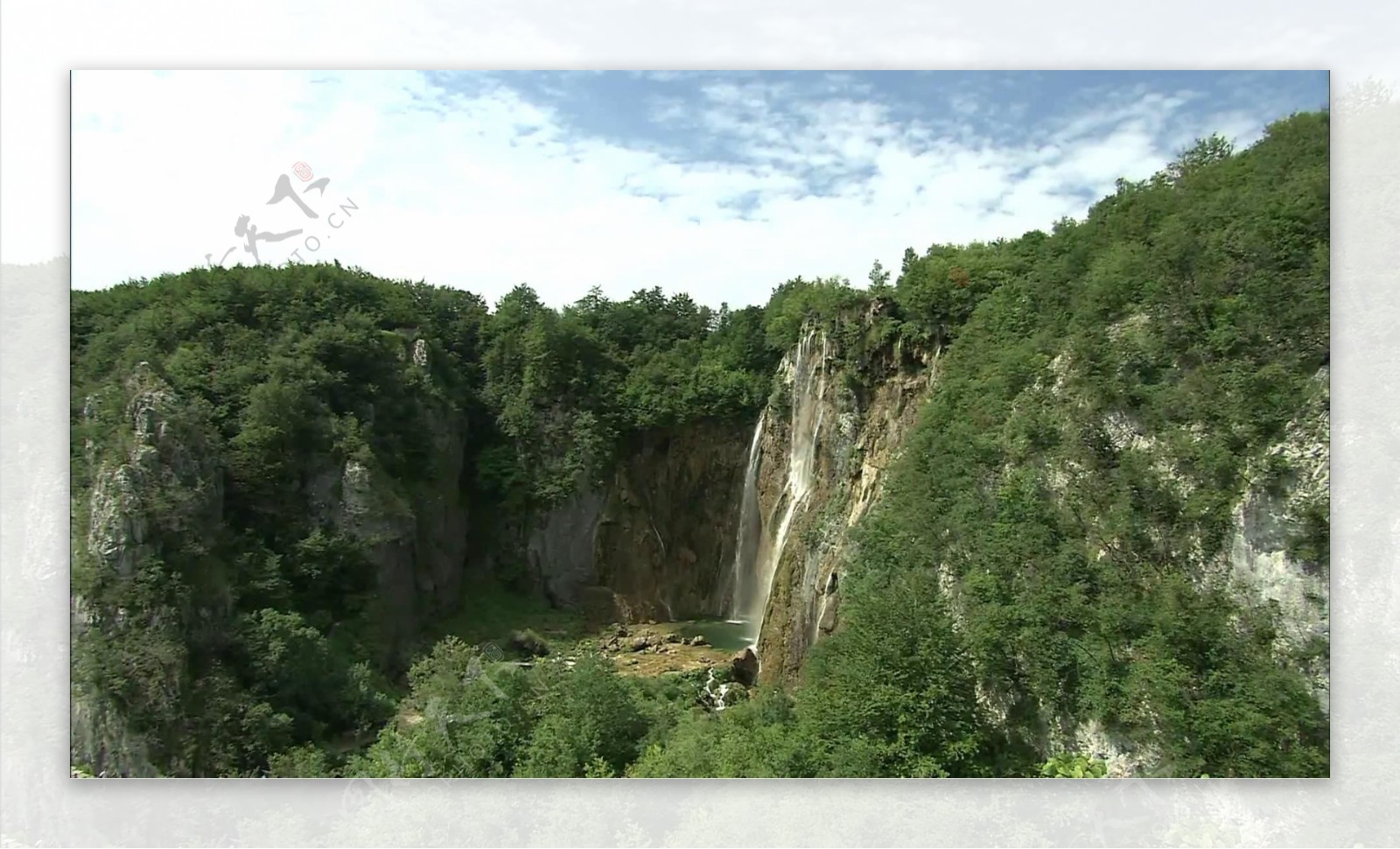 自然风山川瀑布背景视频