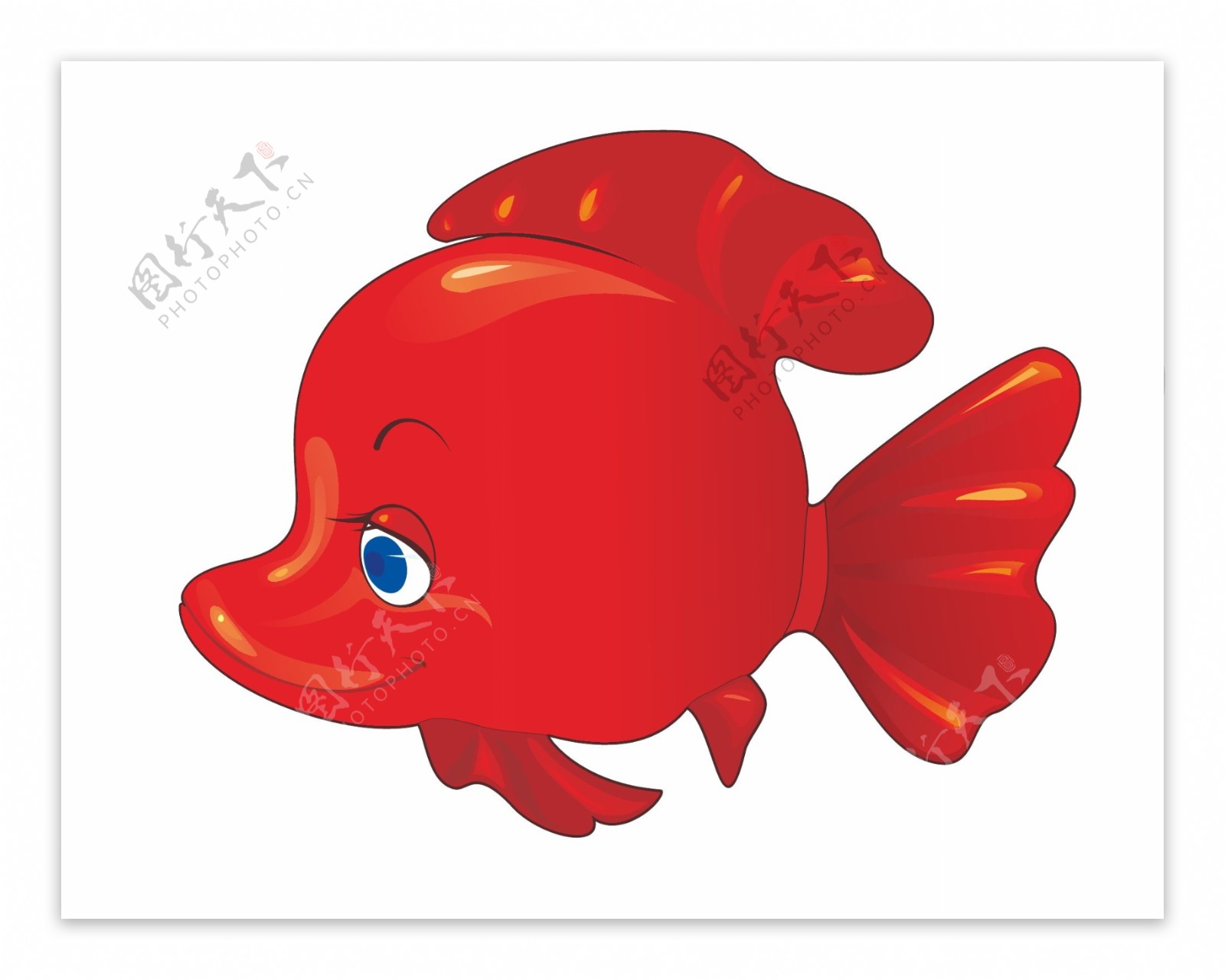 矢量卡通红色小鱼元素