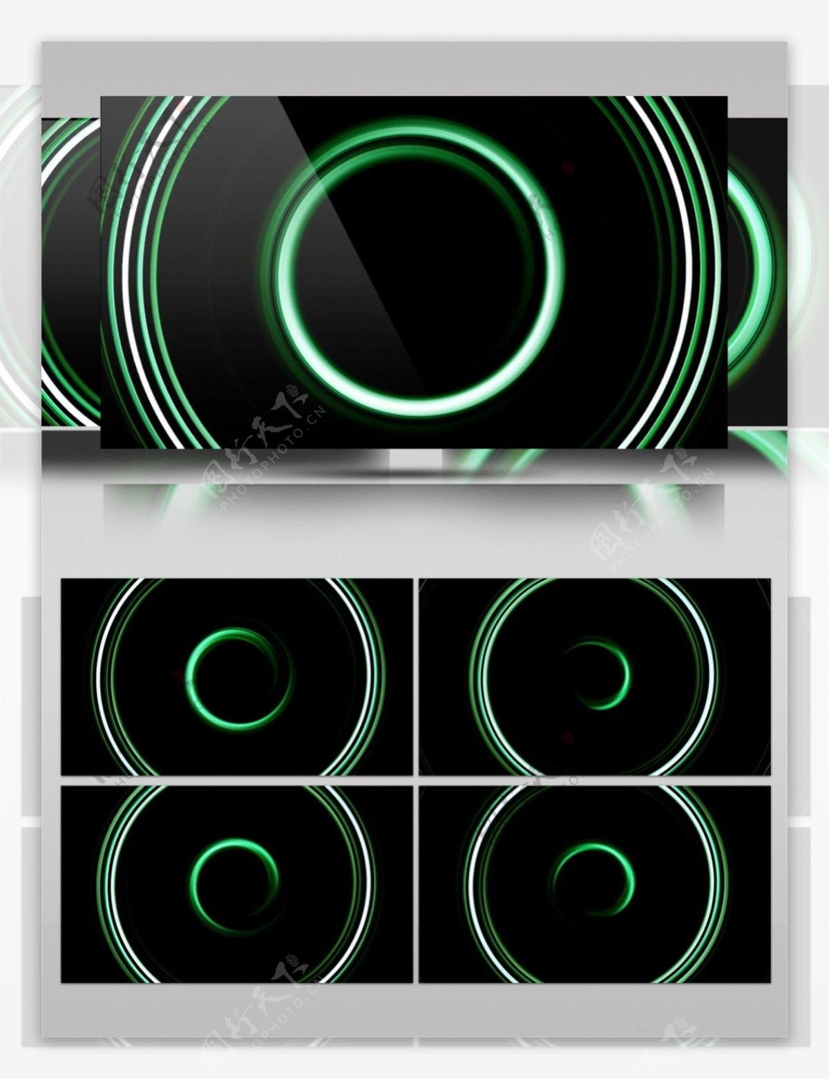 绿色圆圈动感视频素材