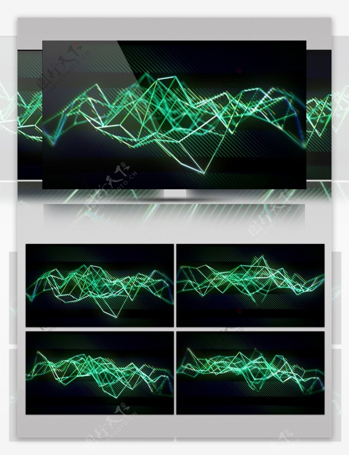 绿色条状波纹视频素材