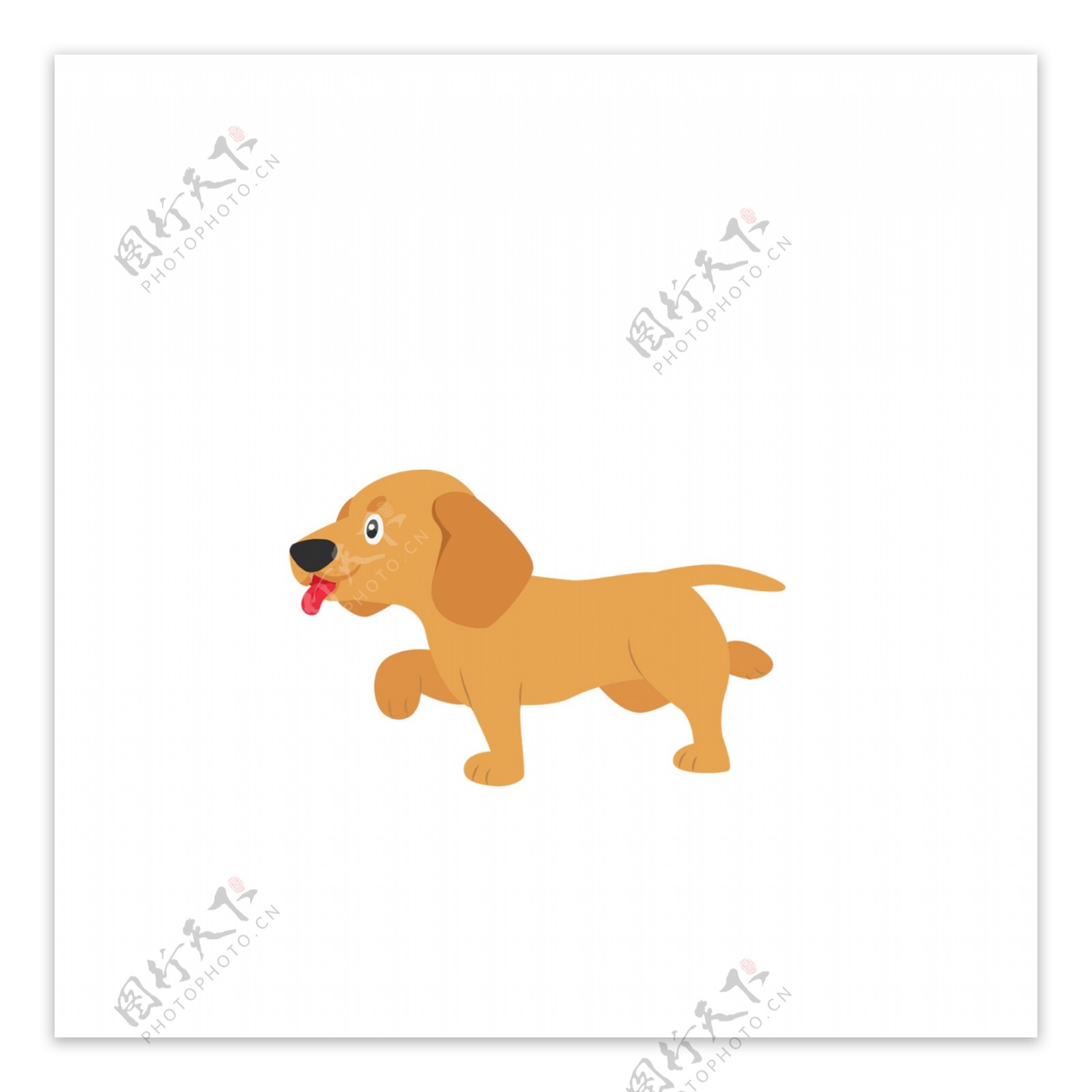 可爱奔跑的狗子插画设计可商用元素