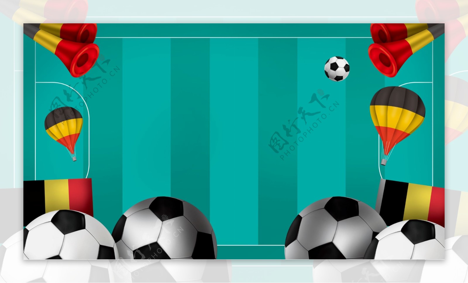 卡通世界杯横版banner背景