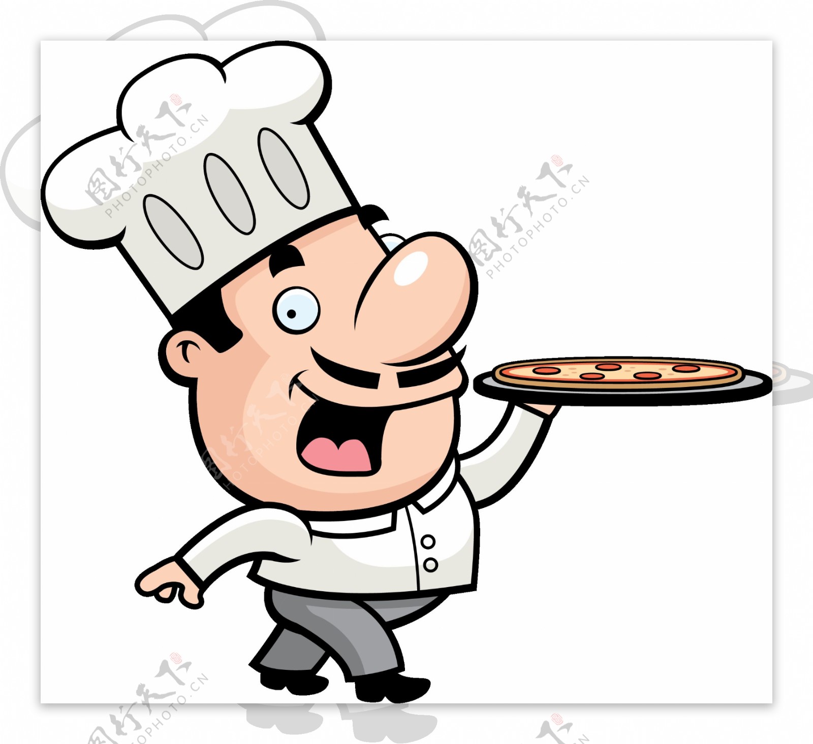 卡通可爱胖厨师png元素