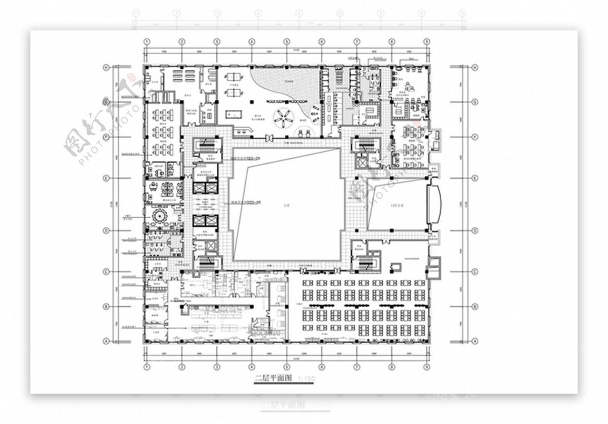 大型公司办公空间CAD平面规划